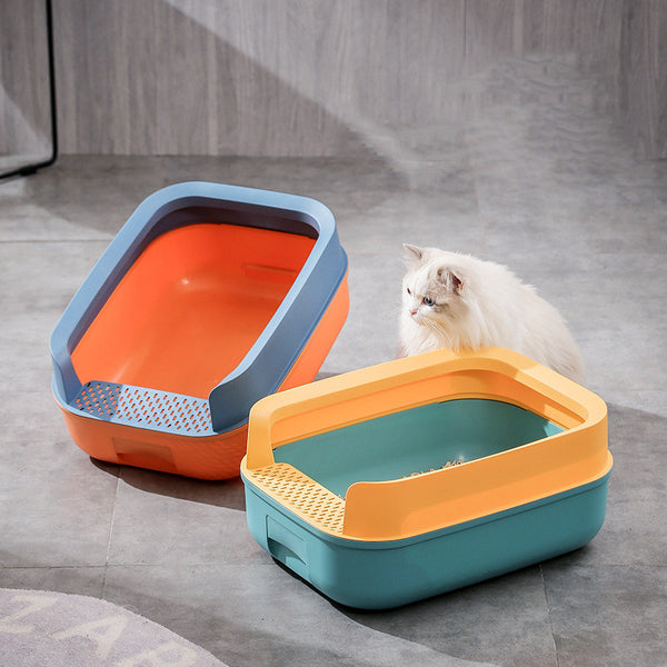 Sugar cube half enclosed litter box large size