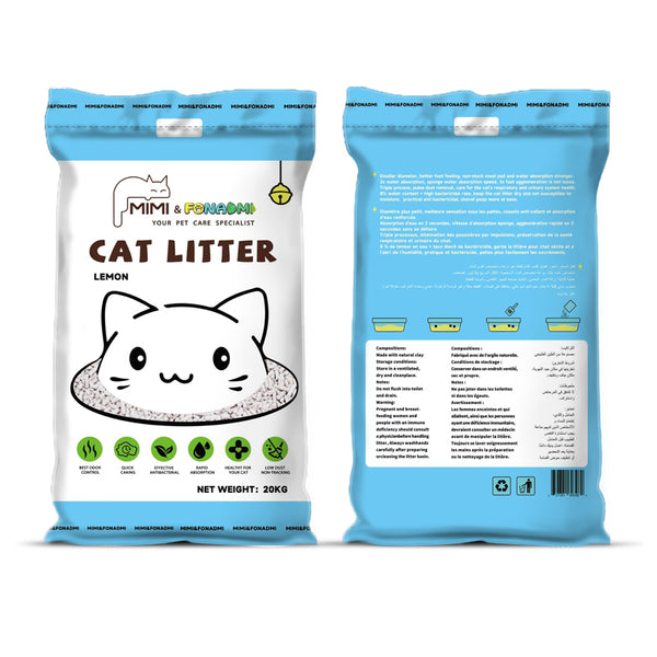 20KG fine particles double scent bentonite cat litter easy to clump without dust