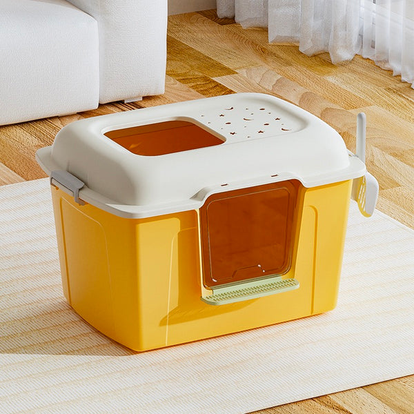 Fully enclosed litter box